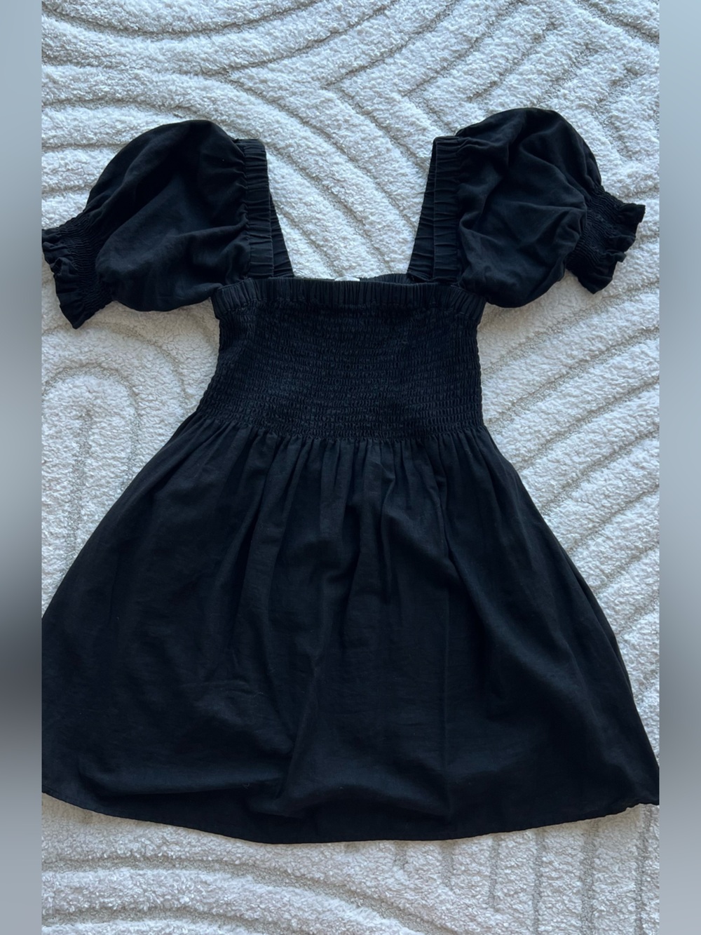 Montce Marcela Linen-Blend Mini Dress in black